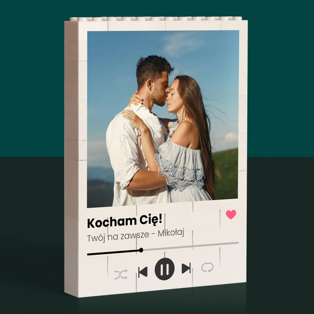 Zdjęcie i Podpis: Spotify Miłosny - Klocki LEGO z Nadrukiem
