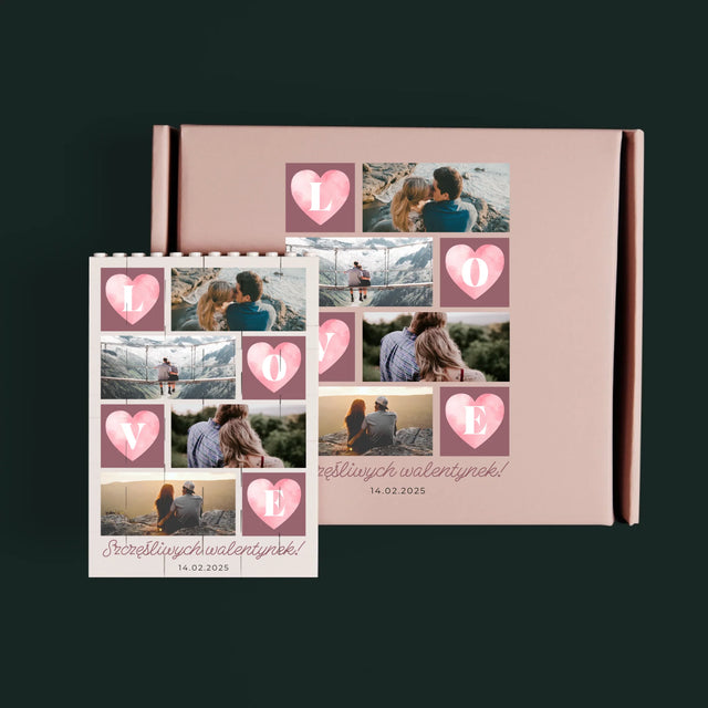 Fotokolaż: Serduszka Love - Klocki LEGO z Nadrukiem