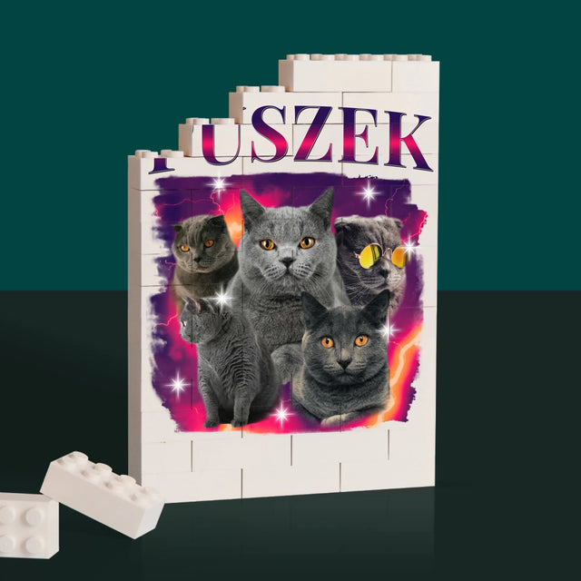 Twoja Postać: Bootleg z Twoim Kotem - Klocki LEGO z Nadrukiem