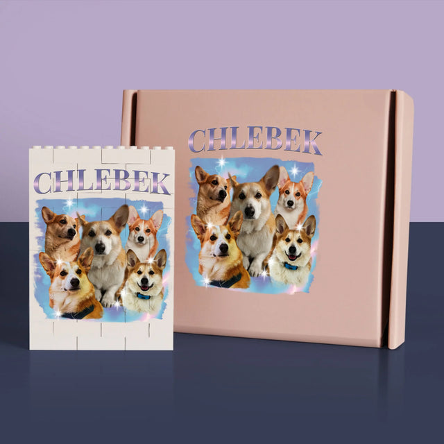 Twoja Postać: Bootleg z Twoim Psem - Klocki LEGO z Nadrukiem