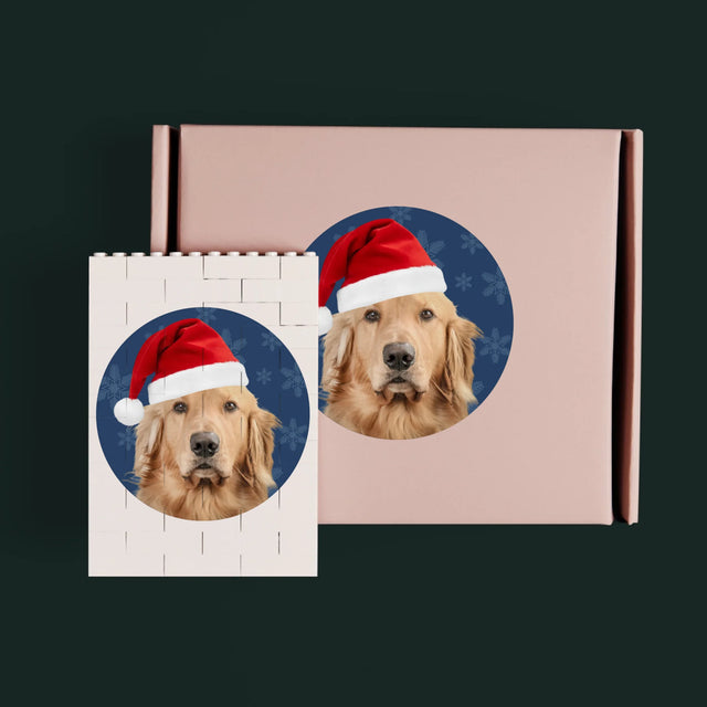 Zdjęcie i Podpis: Twój Pies Świąteczny - Klocki LEGO z Nadrukiem