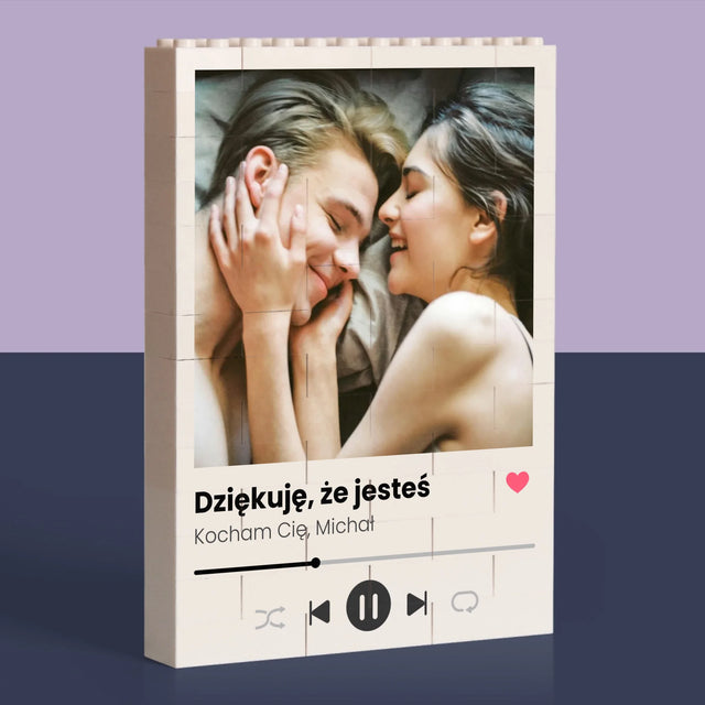 Zdjęcie i Podpis: Spotify Dla Dziewczyny - Klocki LEGO z Nadrukiem