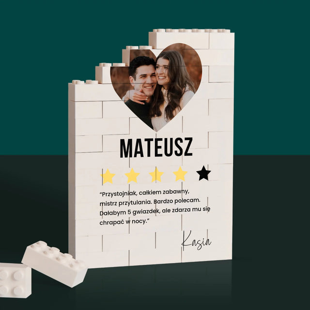 Zdjęcie i Podpis: Najlepszy Chłopak Polecam - Klocki LEGO z Nadrukiem