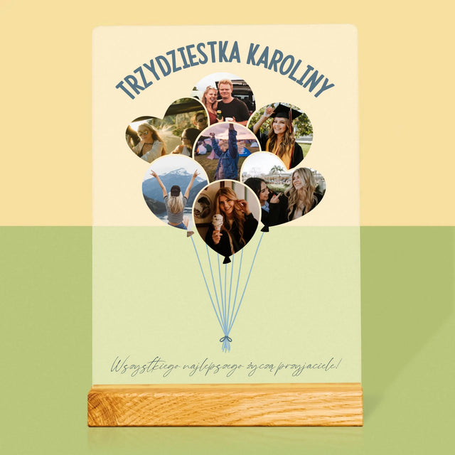 Kształt Ze Zdjęć: Trzydziestka Balony - Wydruk Na Szkle Akrylowym