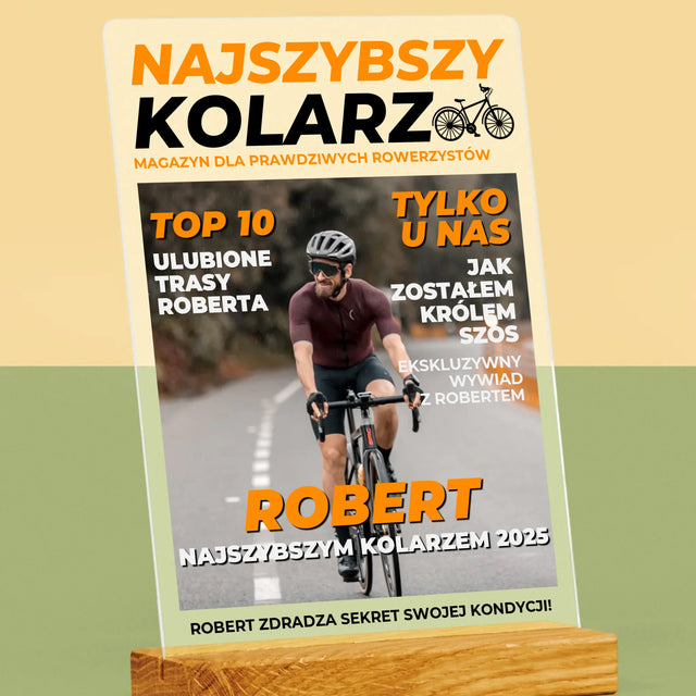 Okładka Magazynu: Najszybszy Kolarz - Wydruk Na Szkle Akrylowym
