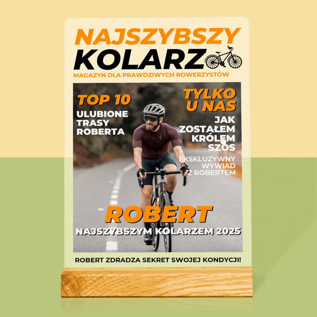 Okładka Magazynu: Najszybszy Kolarz - Wydruk Na Szkle Akrylowym