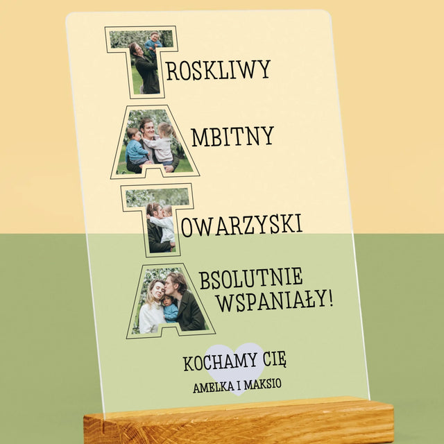 Słowo Ze Zdjęć: Dlaczego Kocham Tatę - Wydruk Na Szkle Akrylowym