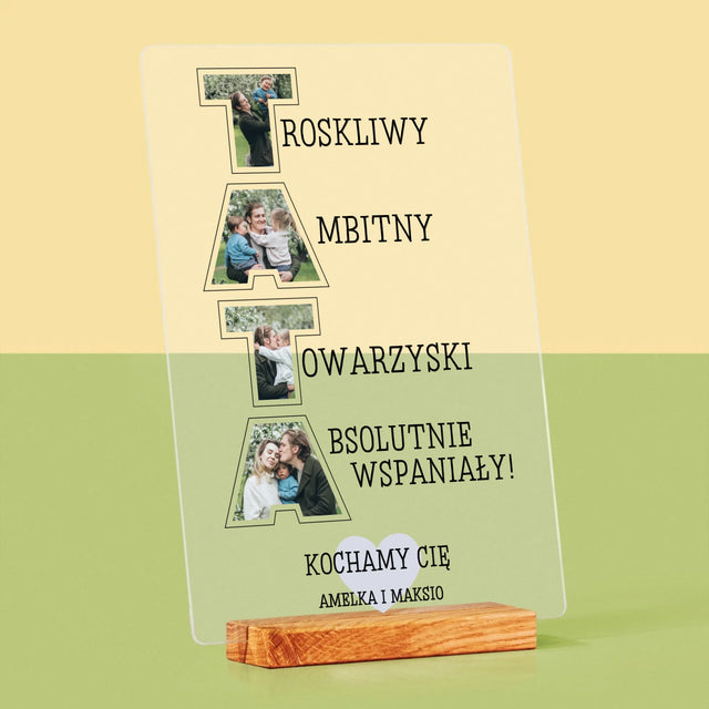 Słowo Ze Zdjęć: Dlaczego Kocham Tatę - Wydruk Na Szkle Akrylowym