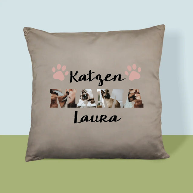 Słowo Ze Zdjęć: Kocia Mama - Poduszka z Nadrukiem