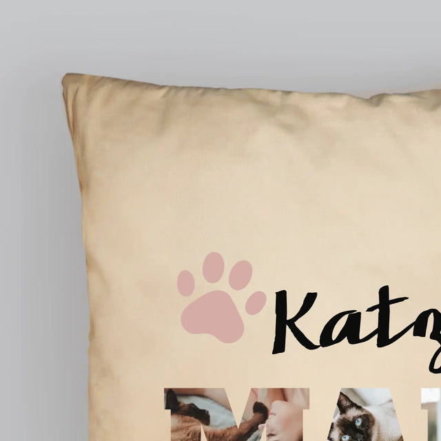 Słowo Ze Zdjęć: Kocia Mama - Poduszka z Nadrukiem