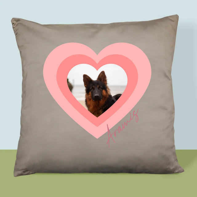 Zdjęcie i Podpis: Zdjęcie Pupila w Sercu - Poduszka z Nadrukiem