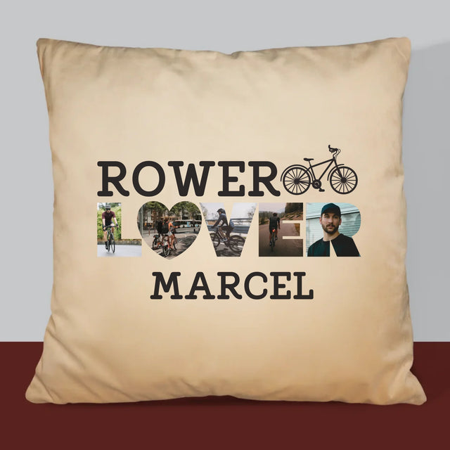 Słowo Ze Zdjęć: Rower Lover - Poduszka z Nadrukiem