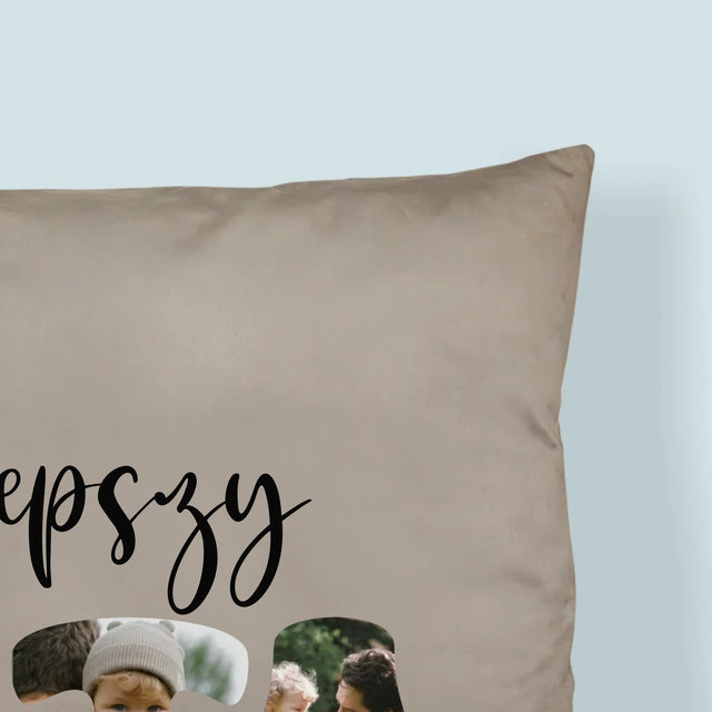 Zdjęcie I Podpis: Najlepszy Tata Serce - Poduszka z Nadrukiem