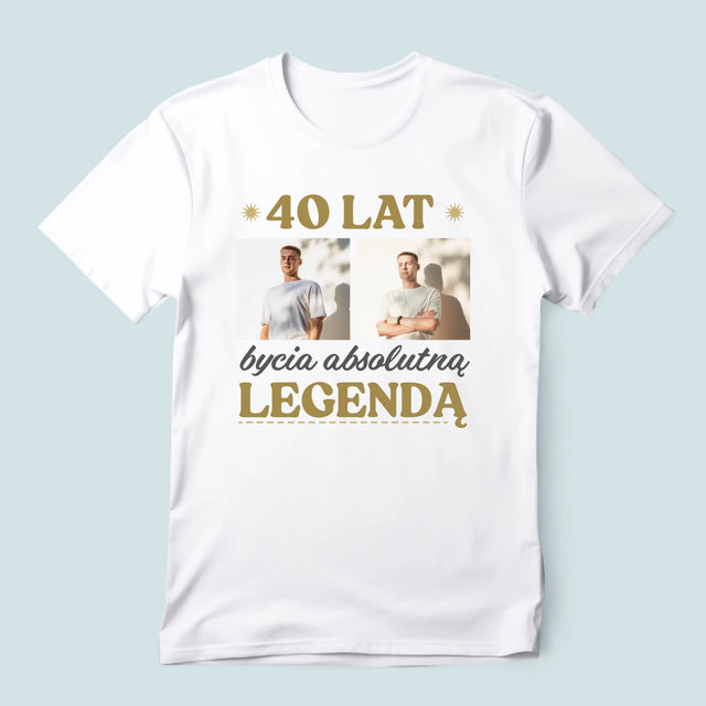 Fotokolaż: 40 Lat Bycia Legendą - Koszulka Męska z Nadrukiem