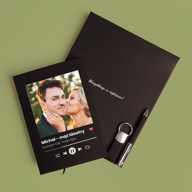 Zdjęcie i Podpis: Spotify Dla Męża - Zestaw z Notatnikiem