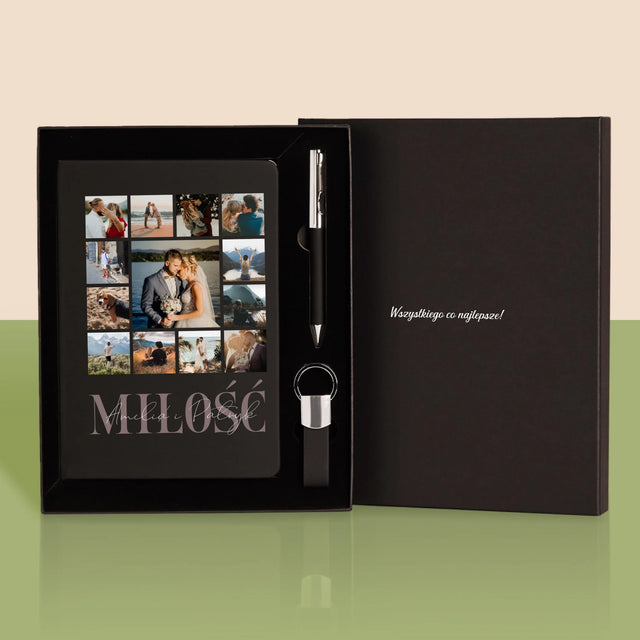 Fotokolaż: Miłość Imiona - Zestaw z Notatnikiem