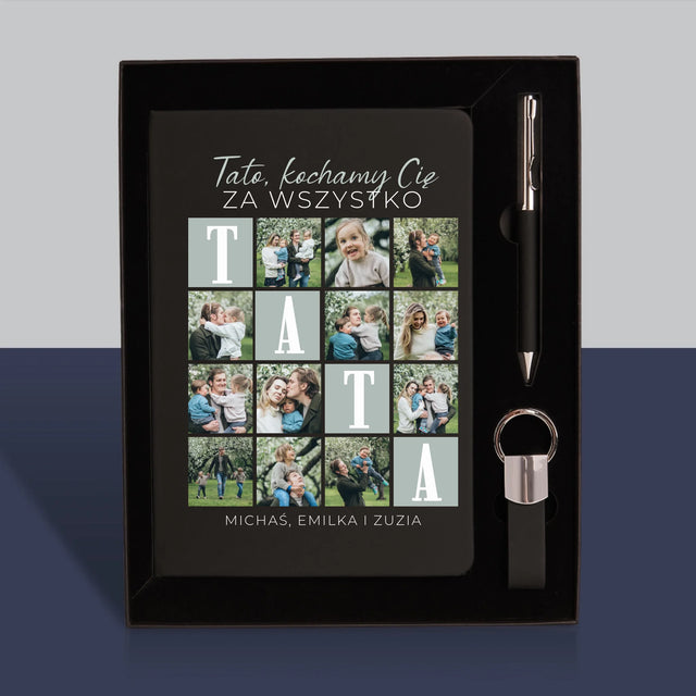 Fotokolaż: Tato Kocham Cię Za Wszystko - Zestaw z Notatnikiem