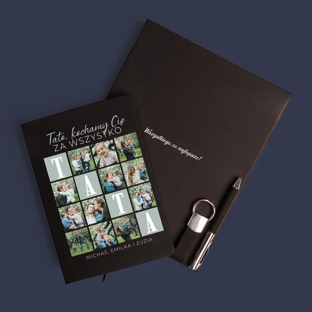 Fotokolaż: Tato Kocham Cię Za Wszystko - Zestaw z Notatnikiem
