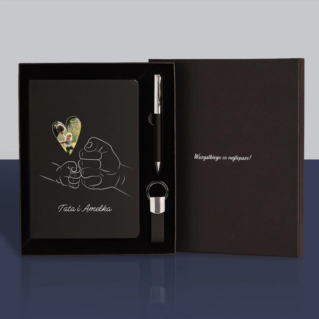 Zdjęcie i Podpis: Tata Dziecko Rączka - Zestaw z Notatnikiem