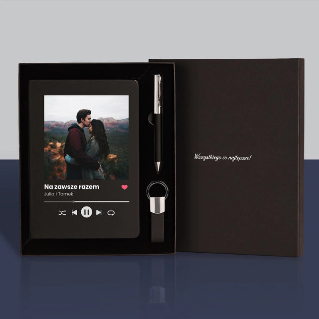 Zdjęcie i Podpis: Spotify z Twoim Zdjęciem - Zestaw z Notatnikiem