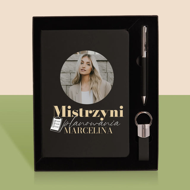 Zdjęcie i Podpis: Mistrzyni Planowania - Zestaw z Notatnikiem