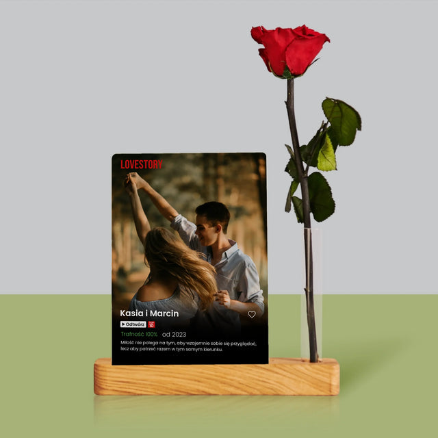 Zdjęcie i Podpis: Plakat Netflix - Wydruk Na Szkle Akrylowym z Różą