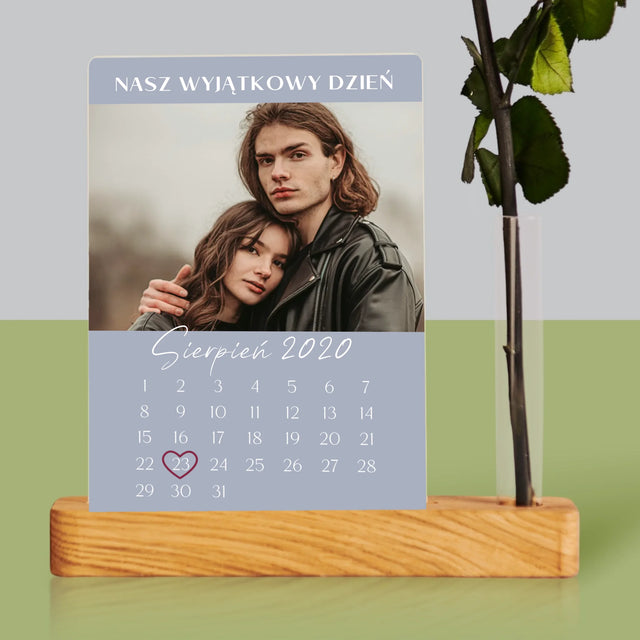 Zdjęcie i Podpis: Nasz Wyjątkowy Dzień - Wydruk Na Szkle Akrylowym z Różą