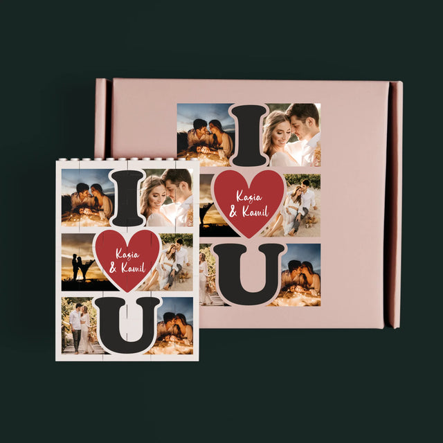 Fotokolaż: i Love You - Klocki LEGO z Nadrukiem