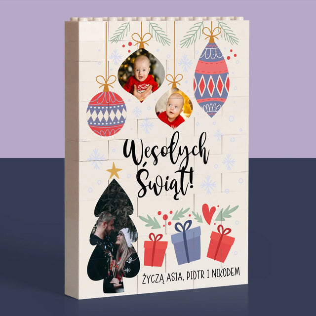 Fotokolaż: Choinka i Bombki - Klocki LEGO z Nadrukiem