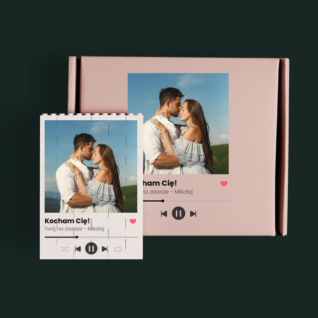 Zdjęcie i Podpis: Spotify Miłosny - Klocki LEGO z Nadrukiem