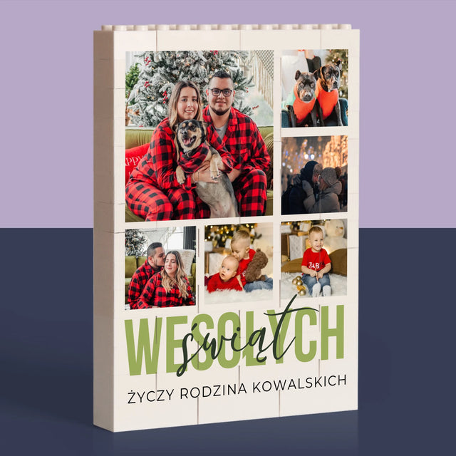 Fotokolaż: Wesołych Świąt - Klocki LEGO z Nadrukiem