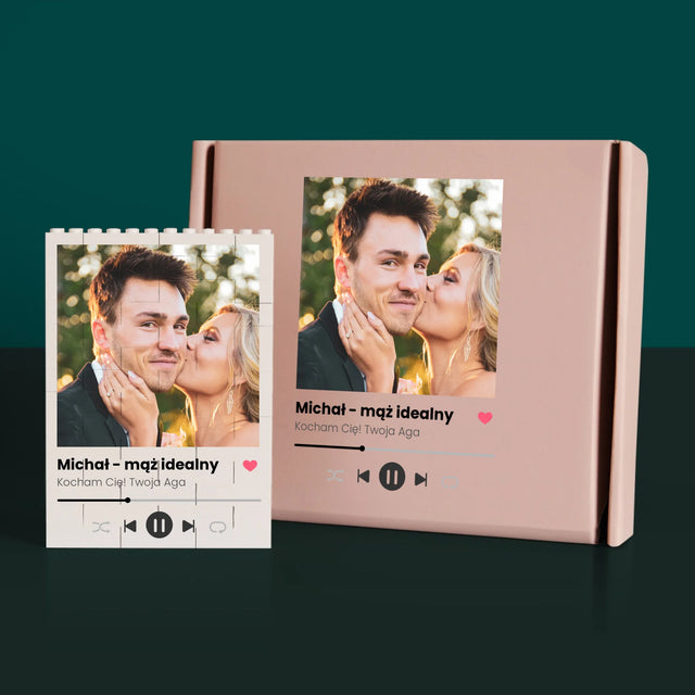 Zdjęcie i Podpis: Spotify Dla Męża - Klocki LEGO z Nadrukiem