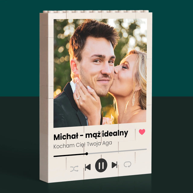 Zdjęcie i Podpis: Spotify Dla Męża - Klocki LEGO z Nadrukiem