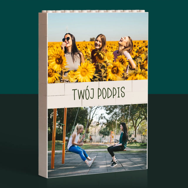 Fotokolaż: 2 Zdjęcia i Podpis - Klocki LEGO z Nadrukiem