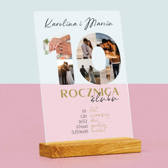 Słowo Ze Zdjęć: 10 Rocznica Ślubu - Wydruk Na Szkle Akrylowym