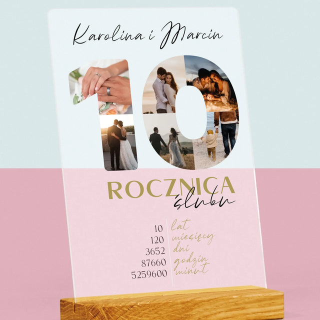 Słowo Ze Zdjęć: 10 Rocznica Ślubu - Wydruk Na Szkle Akrylowym