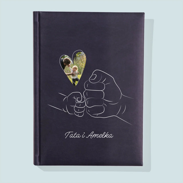 Zdjęcie I Podpis: Tata Dziecko Rączka - Notes Książkowy z Nadrukiem