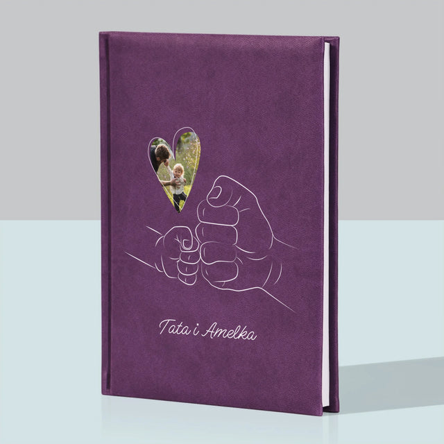 Zdjęcie I Podpis: Tata Dziecko Rączka - Notes Książkowy z Nadrukiem