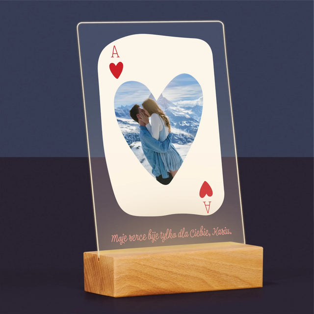 Zdjęcie i Podpis: Walentynkowa Karta - Wydruk Na Szkle Akrylowym