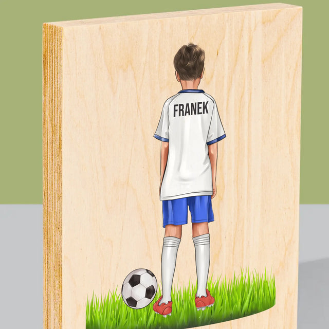 Kreator Postaci: Mały Piłkarz - Wydruk Na Drewnie