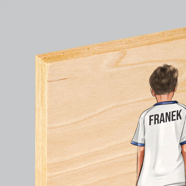 Kreator Postaci: Mały Piłkarz - Wydruk Na Drewnie