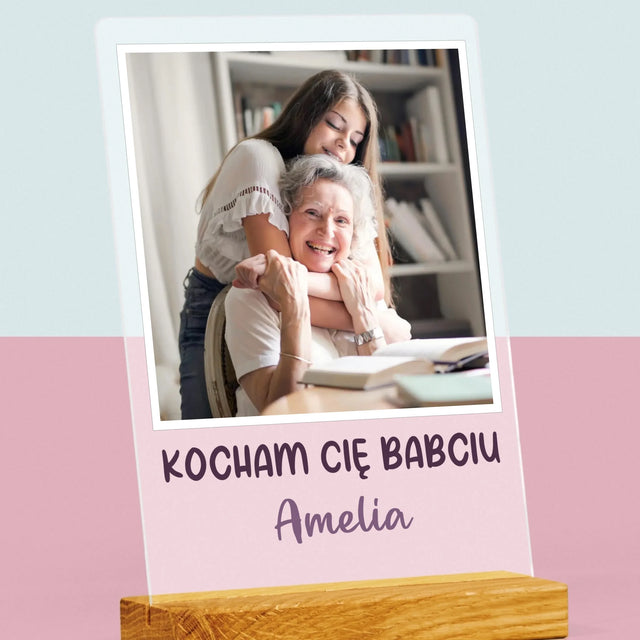Zdjęcie I Podpis: Dla Babci - Wydruk Na Szkle Akrylowym