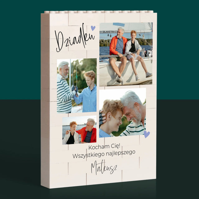 Fotokolaż: Dziadku Kocham Cię - Klocki LEGO z Nadrukiem