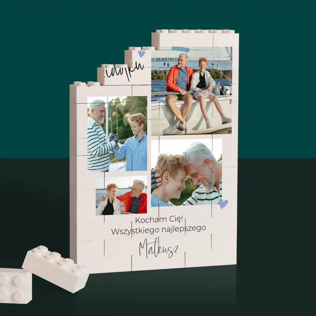 Fotokolaż: Dziadku Kocham Cię - Klocki LEGO z Nadrukiem