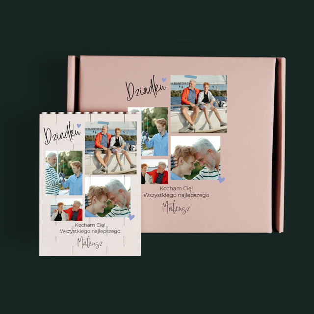 Fotokolaż: Dziadku Kocham Cię - Klocki LEGO z Nadrukiem