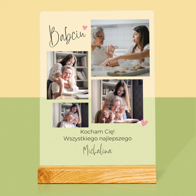 Fotokolaż: Babciu Kocham Cię - Wydruk Na Szkle Akrylowym
