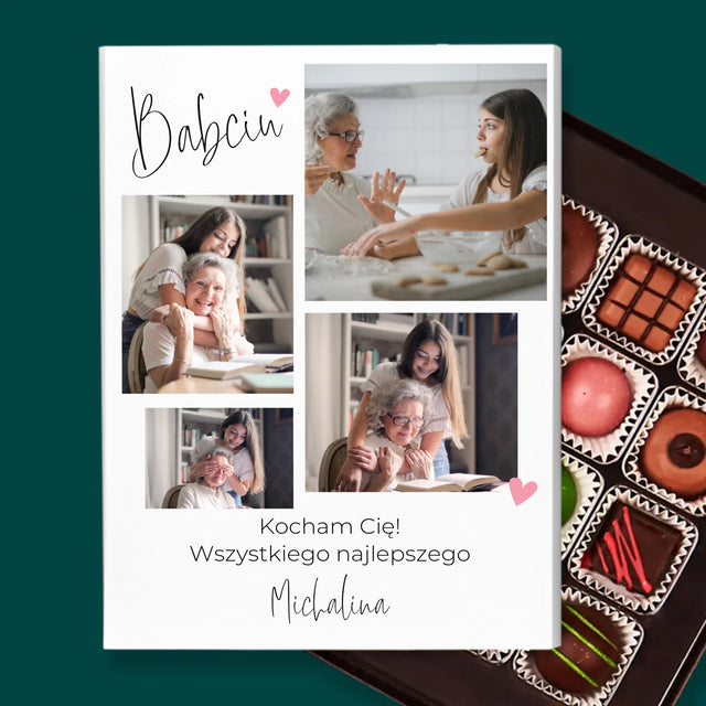 Fotokolaż: Babciu Kocham Cię - Praliny z Nadrukiem