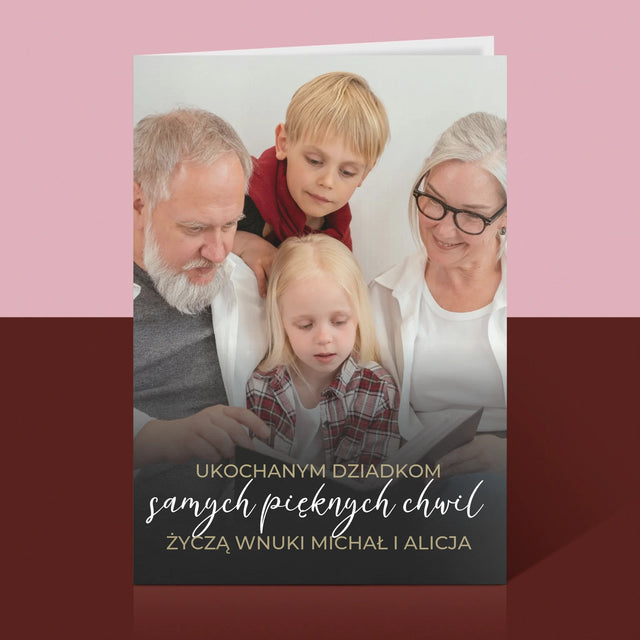 Zdjęcie i Podpis: Ukochanym Dziadkom - Kartka z Życzeniami