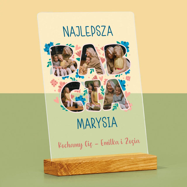 Słowo Ze Zdjęć: Najlepsza Babcia - Wydruk Na Szkle Akrylowym