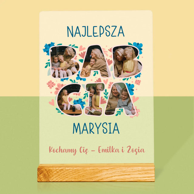 Słowo Ze Zdjęć: Najlepsza Babcia - Wydruk Na Szkle Akrylowym